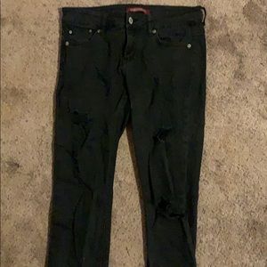 Union bay black distressed skinny jeans